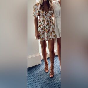 For Love and Lemons Mini Dress in Marigold
